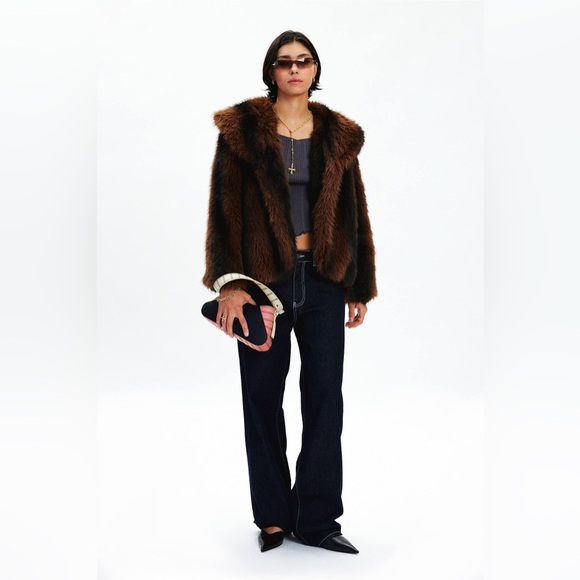 Silence + Noise Yavonne Faux Fur Teddy Jacket LNWOT size XS - Picture 10 of 11